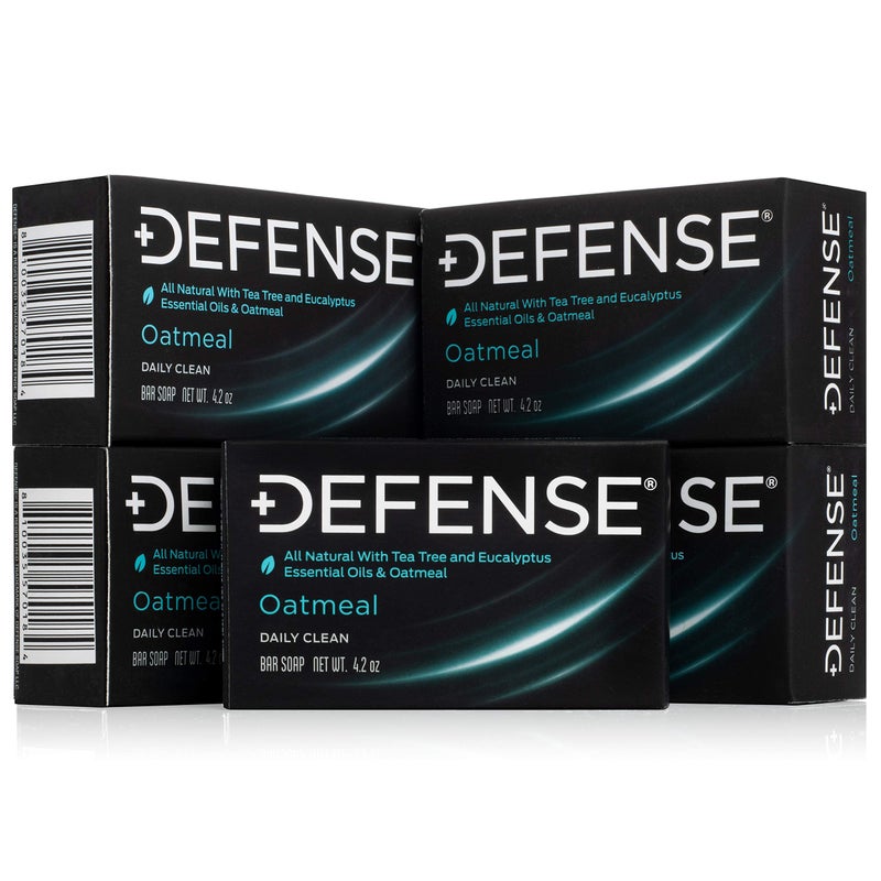 Defense Soap 5pk All Natural Oatmeal Bar Soap for Men | Made by Wrestlers with Tea Tree Oil & Eucalyptus Oil to Promote Healthy Skin - Image 1